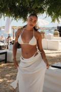 NA-KD Swimwear Virkade bikinitrosor med hög skärning - Offwhite