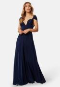 Goddiva Multi Tie Maxi Dress Navy L (UK14)