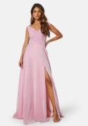 Goddiva Glitter Wrap Maxi Dress Pink XL (UK16)