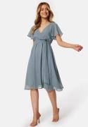 Goddiva Flutter Chiffon Dress Air Force Blue XL (UK16)