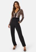 Goddiva Sequin Bodice Jumpsuit Champagne M (UK12)