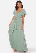 Goddiva Flutter Chiffon Dress Sage Green XXS (UK6)