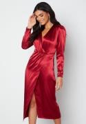 Chiara Forthi Lucie Satin Draped Dress Dark wine-red 40