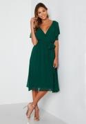 Goddiva Flutter Chiffon Midi Dress Dark green XS (UK8)