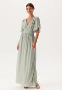 Bubbleroom Occasion Butterfly Sleeve Chiffon Gown Dusty green 38