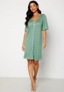 Happy Holly Malini button frill dress Green / Floral 48/50