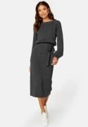 BUBBLEROOM Amira Knitted Dress Dark grey melange 4XL