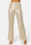 BUBBLEROOM Sequin Trousers Light beige XS