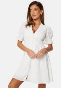 Bubbleroom Occasion Structured Button Front Dress White 3XL