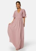 Bubbleroom Occasion Butterfly sleeve chiffon gown Dusty pink 44