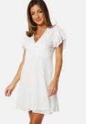 Bubbleroom Occasion Flounce Sleeve Chiffon Dress White 34