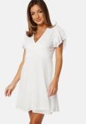 Bubbleroom Occasion Flounce Sleeve Chiffon Dress White 46