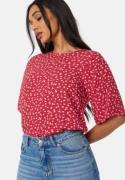 Happy Holly Tris butterfly sleeve  blouse Red / Patterned 40/42