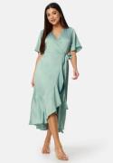 Bubbleroom Occasion Scala Frill Dress Dusty green 2XL