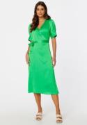 VILA Naria S/S Wrap Midi Dress Green Bee 36