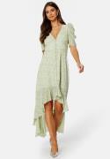 BUBBLEROOM Summer Luxe High-Low Midi Dress Green / Floral 40