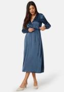 Bubbleroom Occasion Rae Satin Dress Dusty blue S