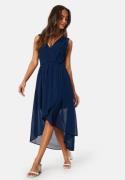 Bubbleroom Occasion High-Low Chiffon Dress Navy 34