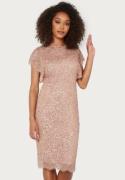 AngelEye Scallop Sequin Midi Dress Rose Gold M (UK12)