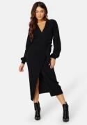 BUBBLEROOM Amira Wrap Dress Black L