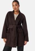 BUBBLEROOM Lilah Belted Wool Coat Black L