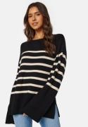 BUBBLEROOM Oversized Striped Knitted Sweater Black/Striped XL