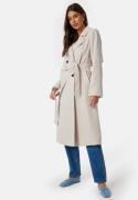 Pieces Pcscarlett LS Trenchcoat Silver Gray L