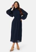 Bubbleroom Occasion Structured high neck midi dress Dark blue 48