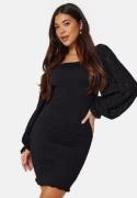 BUBBLEROOM Square Neck Smock Dress Black M