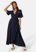 Happy Holly Wrap Midi Viscose Dress Dark blue 40/42