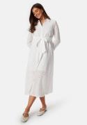BUBBLEROOM Belted Broderie Anglaise Shirt Dress White 38