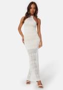 BUBBLEROOM Fine Knitted Crochet Dress Offwhite L