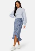 Happy Holly Frill Wrap Skirt Blue/Patterned 48/50
