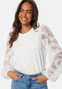 Happy Holly Mesh Sleeve Top Offwhite 36/38