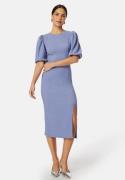 BUBBLEROOM Puff Sleeve Slit Dress Dusty blue M