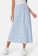 Happy Holly  Soft Midi Skirt Dusty blue/Floral 36/38
