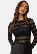 Happy Holly Valerie Lace Top Black 36/38