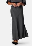 BUBBLEROOM Slit Satin Maxi Skirt Grey 40