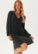 BUBBLEROOM Sparkling Puff Sleeve Dress Black/Silver M