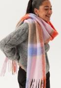 Pieces Bea Long Scarf Pink Lavender AOP:CHECK Onesize