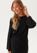 VILA Vilupia Boatneck L/S TOP  Black Beauty L