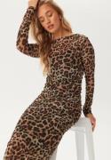 BUBBLEROOM Mesh Midi Dress Leopard L