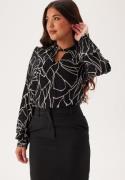 VILA Vipaya Siv O-neck L/S TWIST TO Black Beauty Print:tri 42