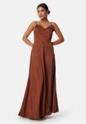 Bubbleroom Occasion Satin Strap Gown Rust 44