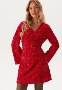 VILA Vibarina Glitter Dress Poppy red Detail:Sequins S