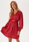 BUBBLEROOM Wrap L/S Dress Red L