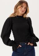 BUBBLEROOM Frill Structured Blouse Black XL