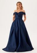 Christian Koehlert Mikado Evening Dress With Carmen Sleeves Twilight B...