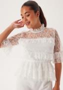 BUBBLEROOM Frill Lace Blouse White 40