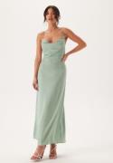 Bubbleroom Occasion Waterfall Satin Ankle dress Dusty green 34